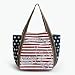 ILEA - [Red Smile Pig] 100% Cotton Eco Canvas Shoulder Tote Bag / Shopper Bag / Multiple Pockets