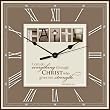 Faith Alphabet Photography Inspirational Square Wall Clock - Philippians 4:13 (12 inch)