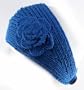 100% Handmade Thin Knit Flower Headband best for Ponytail Styling, Blue