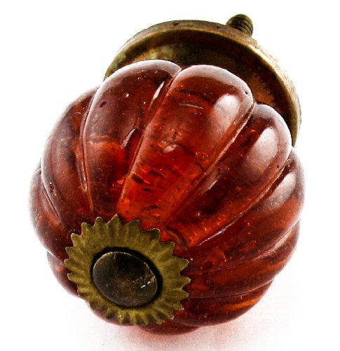 Rich Amber Glass Ball Cabinet Knobs (12pc) Drawer Pulls Knob & Handles ~ Lot of 12 ~ K73 Vintage Style Old Amber Pumpkin Shaped Rich Amber Glass Ball Cabinet Knobs (12pc) Drawer Pulls Knob & Handles ~ Lot of 12 ~ K73 Vintage Style Old Amber Pumpkin Shaped