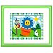 Happy Flowers - Green Frame Print with Seeds Theme
