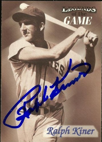 Ralph Kiner Autographed/Hand Signed MLB Baseball Card (Pittsburgh Pirates) 1998 Fleer Legends of the