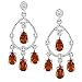 10k White Gold Garnet Rope Design Chandelier Earrings
