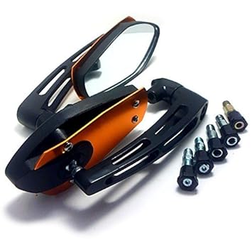 【クリックで詳細表示】(maxima★select) GTミラー バイクミラー 汎用 10mm 8mm アダプター 付き カワサキ ホンダ スズキ ヤマハ など 金： 車＆バイク