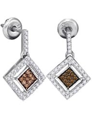 10KT White Gold 0.50 CTW-Diamond Micro-Pave Earring