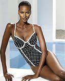 Newport News Slimming One-Piece Polka-Dot Maillot Swimsuit by Shape fx