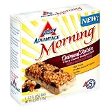 Atkins Morning Start Breakfast Bars, Oatmeal Raisin, 5-Count Box of 1.2-Ounce Bars (Pack of 4)