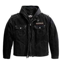 Harley-Davidson&reg; Men's Road Warrior 3-in-1 Canvas Jacket. Removable hooded vest. 98424-09VM