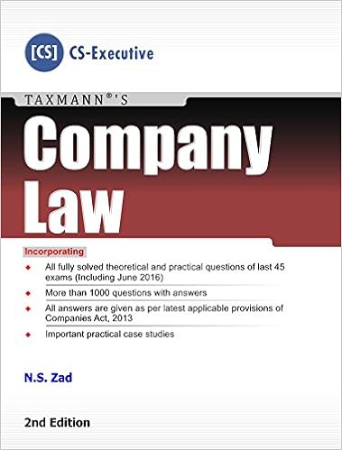 Company Law (CS-Executive) (2nd Edition, August 2016) by N.S. Zad (Author)