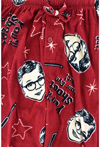 A Christmas Story Mens Fleece Pajama Pants (Large, Crimson Ralphie)