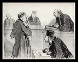Honor��� Daumier (Mr Witness, do you think after, where you four years ago on 9 April ten to eleven clock have been.) White Wood-Mounted Art Poster Print - 13