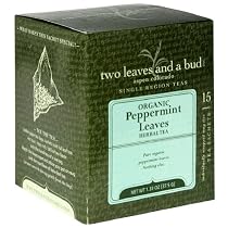 Two Leaves and a Bud Organic Peppermint Herbal Tea, Tea Bags, 15-Count Boxes (Pack of 6)