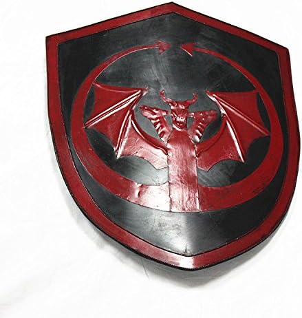 XHArmor Medieval Knight Shield, Death Bat Iron Armor Combat Shield, Size 60*48cm