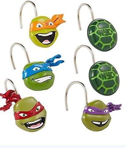Teenage Mutant Ninja Turtles Shower Curtain Hooks 12 Pc