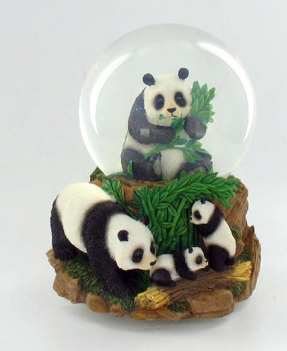 Panda Bear with Bamboo Musical Snow Globe