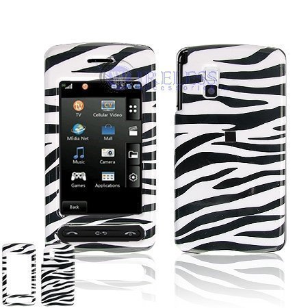 Black and White Zebra Design Case Cover Snap On Protective for LG Vu / CU920 / CU915