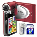 SVP HDDV-2300-Red 11MP Max 2.4-inch LCD Digital Video Camcorder with Speaker + FREE SVP 16GB SDHC Memory Card & AA Rechargeable Battery Set