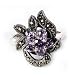Sterling Silver Marcasite Ring with Amethyst - Size: 6-9