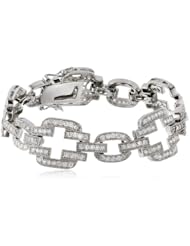 Nina Dariana Paved Art Deco Cubic Zirconia Link Bracelet, 7.5"