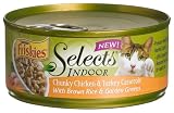 Friskies Selects Indoor Cat Food, Chunky Chicken & Turkey Casserole with Brown Rice & Garden Greens, 5.5-Ounce Cans (Pack of 24)