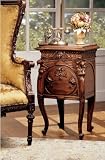 Antique Replica Handcarved Solid Mahogany Art Nouveau Occasional Side Table