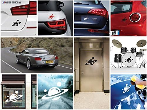 Decal Stickers Planet Saturn Decoration Motorbike Bicycle Vehicle ATV White (5 X 3.39 In)