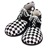 Checkerboard Large Clown (Black/White) Adult Shoes