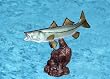 Taxidermy 12" Fiberglass Snook Fish Statue