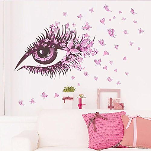 Jspoir Eyes &amp; Flying Butterfly Wall Decal 3D Stereo DIY Art Decor Wall Stickers &amp; Murals for Girls Kids Bedroom Living Room TV Background