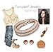 Fancydeli Women Fashion Jewelry Magnetic Stardust Wrap Double Bracelet Bangle Set (2 Sizes)with Austria White Crystals Gifts for Women Girls Her Kahki