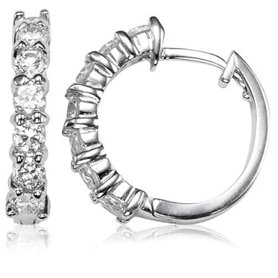 Cheap Girls Jewelry Goldminetrade Sterling Silver Simulated Diamond Hoop Earrings For Sale
