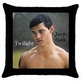Throw Pillow Case Black of Twilight Jacob Black in the Rain