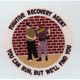 FUGITIVE RECOVERY AGENT BAIL ENFORCEMENT BONDSMAN OFFICER PATCH INSIGNIA EMBLEM 5" ROUND "You Can Run, But We'll Find You"