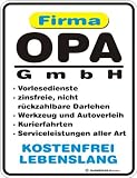 OPA GMBH HILFE LEBENSLANG FUNSCHILD BLECHSCHILD R265