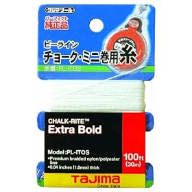 Tajima PL-ITOS Chalk-Rite Premium Grade Ultra Thin Nylon Line, 0.5 mm Thick by 100-Feet