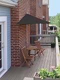 TERRACE MATES BISTRO 5 Piece Deluxe Set with 7.5 Ft. OFF THE WALL BRELLA in Black Sunbrella Canopy