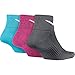 Nike Cotton Cush Quarter 3 Pack Women's Socks Pink/Blue/Grey sx4733-946