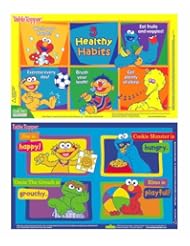 Sesame Street Table Topper Disposable Stick-on Placemats with Reusable Pop-up Travel Case, 50-Count