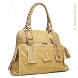 ROLANDA- Large Italian Leather Satchel, Sauvage Sand