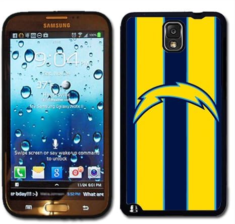 Samsung Galaxy Note 3 Black Rubber Silicone Case - San Diego Chargers Football Bolt
