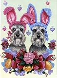 Schnauzer Spring Bunny Dogs Garden Flag