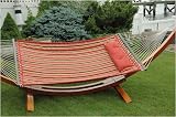 Bliss Hammocks Euro Quilted Hammock - Red/Brown/White Stripe
