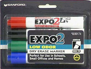 Childrens Toyshop  Toys : Expo Low Odor  Chisel 4 Pack Black Blue Green Red