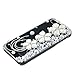 OOOUSE 3d Handmade Crystal Pearl Flower Design Diamond Rhinestone Clear Case Cover for Iphone 5/5s