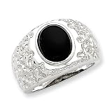 Sterling Silver Men's Onyx Ring