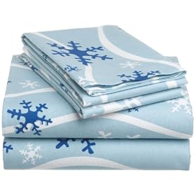 Pike Street 135-Gram Printed Flannel Sheet Set, Snowflake
