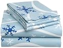 Pike Street 135-Gram Printed Flannel Sheet Set, Snowflake