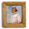 Portrait of Elisabeth - Gold Frame Magnet with pop-out easel (2-3/4" x 2-1/2")