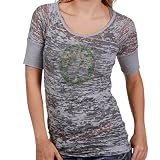NBA Touch by Alyssa Milano Boston Celtics Gray Super Fan Sublimated Sheer Burnout Premium T-shirt (Medium)
