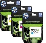 Genuine HP 933XL Combo 3-Color, 1 Cyan XL, 1 Magenta XL and 1 Yellow XL in Retail Packaging (CR316BN)